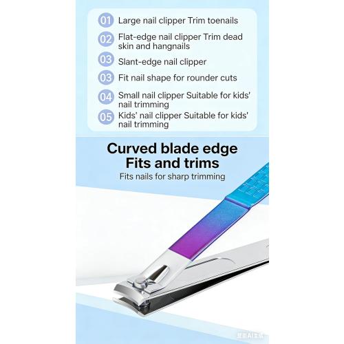 9 Pcs Nail Clippers Set Fingernail and Toenail Clipper Cutters Manicure Pedicure Kit Stainless Steel Professional Grooming Kits Nail Care Tools with Portable Travel Case,Dazzling Color