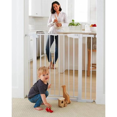Cumbor 36 Extra Tall Baby Gate for Stairs, 29.7-40.6 Wide Dog Gate for Doorways, Pressure Mounted Auto-Close Pets Gates for Dogs Indoor, Durable Safety Child Gate, Mom's Choice Awards Winner, White