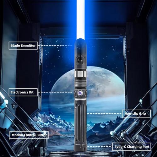 Lightsaber Dueling Light Saber with 12 RGB Colors 16 Sound Fonts and Motion Control, Force FX Lightsabers with Retro Weathered Handle and Replaceable Blade, Light Sabers for Adults, Kids