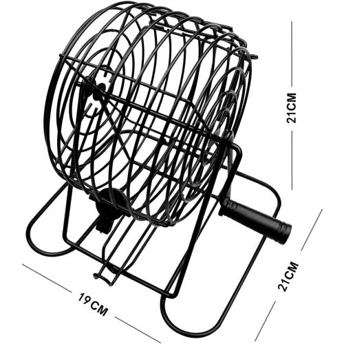 Yuanhe Deluxe Bingo Game Set-Includes Metal Cage,500 Colorful Bingo Chips,100 Bingo Cards,75 Colored Balls,Plastic Masterboard,Great for Large Groups,Parties …