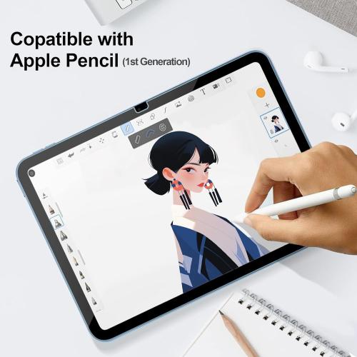 Privacy Screen Protector for iPad A16 11th/10th Generation 10.9 inch （2022/2025） 9H Tempered Glass [Face ID & Apple Pencil Compatible] HD Clear Case Friendly