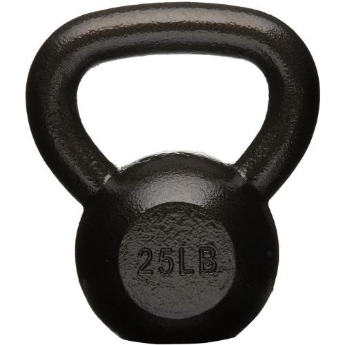Amazon Basics Cast Iron Kettlebell for Strength Training, Textured Wide Handle, Black
