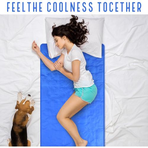 Drydiet Cooling Pad Mat for Bed,Gel,Plain,60 X 20 Inch,Blue