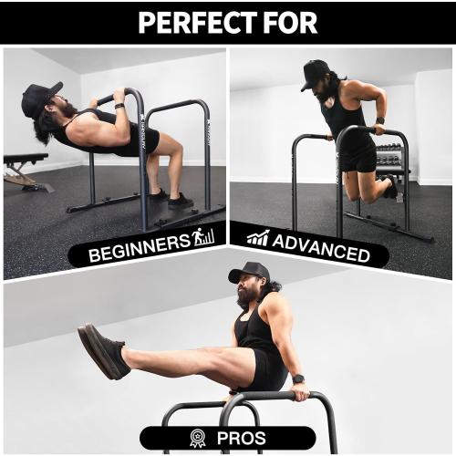 2026 Upgrade World's Best Strongest Premium Dip Bars with Adjustable Ultra-Stable Settings & Non-Slip Feet - USA Original Patent, USA Designed, USA Shipped, USA Warranty