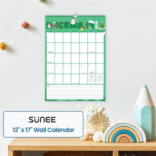 SUNEE Calendar 2026 18 Months Wall Calendar Oct. 2025 - Mar. 2027, 12x17 Big Hanging Calendar 2026 with Note, Past Month and Next Month for Organizing & Planning, Cute