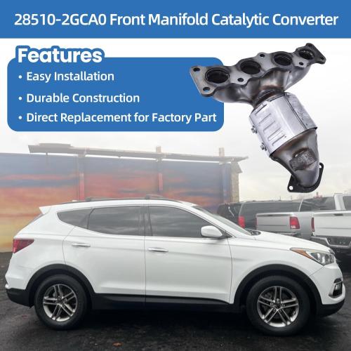 28510-2GCA0 Front Manifold Catalytic Converter Fits for 2017-2018 Hyundai Santa Fe Sport 2.4L Base/Luxury/Premium/SE, Front Catalytic Converter Replace 28510-2GCA0, 285102GCA0, 22-086