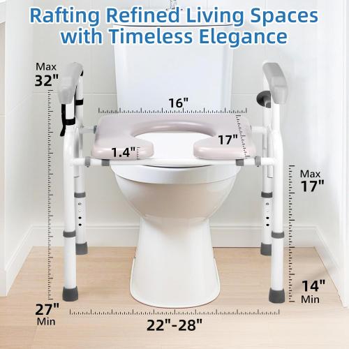 Heavy-Duty Bedside Commode 3-in-1Toilet Commode Chair Extra-Wide Seat 500 Pound Weight Capacity Bucket with Lid Included Adjustable Height & Width for Seniors Disabled Patient Home Care