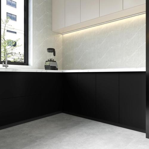 Black Peel and Stick Bathroom Removable Wallpaper Thicken Vinyl Modern Matte Textured Solid Color Self-Adhesive Wallpaper Wrap Contact Paper for Bedroom Kitchen Cabinet (24x393 Black)