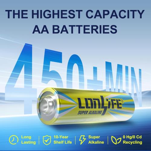 Double A Batteries,100 Pack Alkaline Double A Batteries,AA Alkaline High-Performance Batteries, Leakproof 1.5v Batteries,10-Year Shelf Life