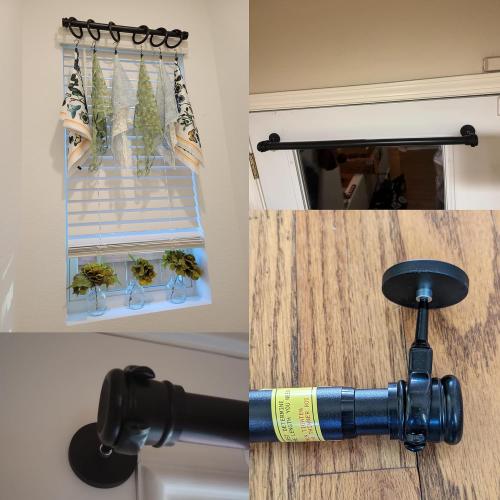 Set of 4 MUTUACTOR Magnetic Curtain Rod Brackets,4.5lbs Anti-scratch Magnetic Mount Curtain Rods Holders,No Drilling Flexibility Rods Clamps for Hanging 1” Rod with Blackout Tier Valance Liners