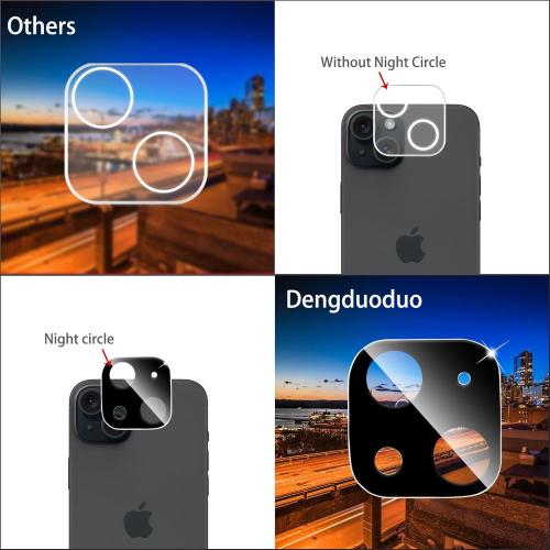 3 Pack Camera Lens Protector for iPhone 14 6.1 & iPhone 14 Plus 6.7, Tempered Glass, Ultra HD, 9H Hardness, Anti-Scratch, Case Friendly, Easy to Install [No Affect on Night Shots]