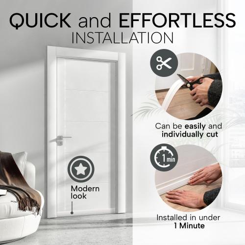 Vellure® Door Draft Stopper for Bottom of Door - Premium Door Sweep for Bottom of Door/Weather Stripping Door Seal (Save Energy – installs Quickly and Easily) Door Strip Ideal for