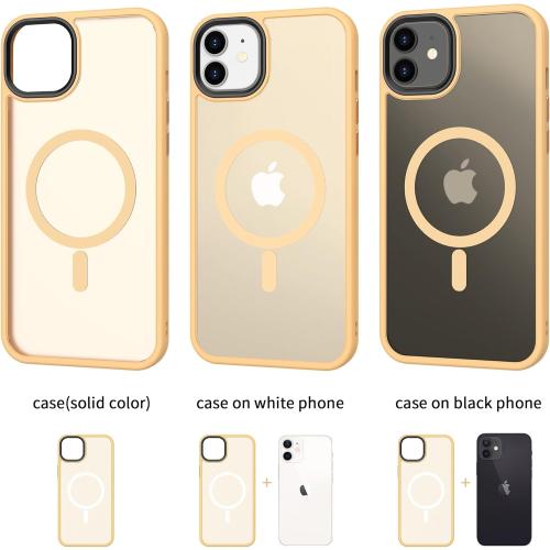 CACOE Magnetic Case for iPhone 12 & iPhone 12 Pro 6.1 inch-Compatible with MagSafe & Magnetic Car Phone Mount,Not Yellowing Anti-Scratch (Yellow)