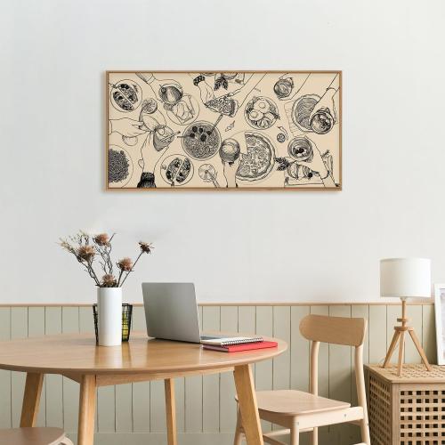 Ausril Cheers Bar Wall Art Framed Canvas Set - Vintage Drink Cocktail Painting, Modern Party Decor, Abstract Friend Pub Prints for Kitchen, Dinning Room, Restaurant, Living Room, Bar - 20x40 Inch