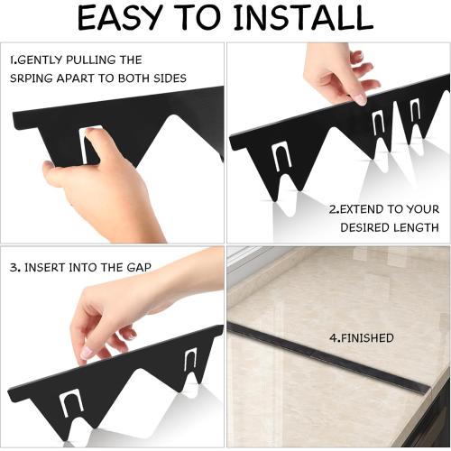 Stainless Steel Stove Gap Covers (2PCS), Stove Gap Filler for Kitchen Oven Counter Side Gap, Range Trim Kit, Easy Clean and Heat Resistant, Adjustable Length 13.8 to 27.5 1