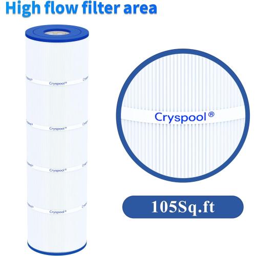 Cryspool® 07077 Filter Compatible with CCP420, Clean and Clear Plus 420, PCC105-PAK4, R173576, 570-0425-07, C-7471, 178584, 817-0106, FC-6470, 4×105 Sq. Ft Pool Filter Cartridges, 4 Pack