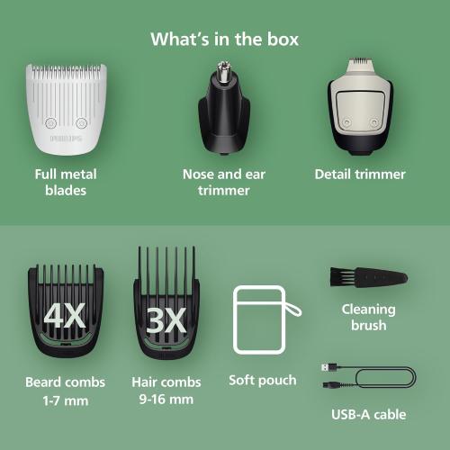 Philips Norelco All-in-One 3000 13-in-1 Trimmer, Face & Hair, Steel Blades