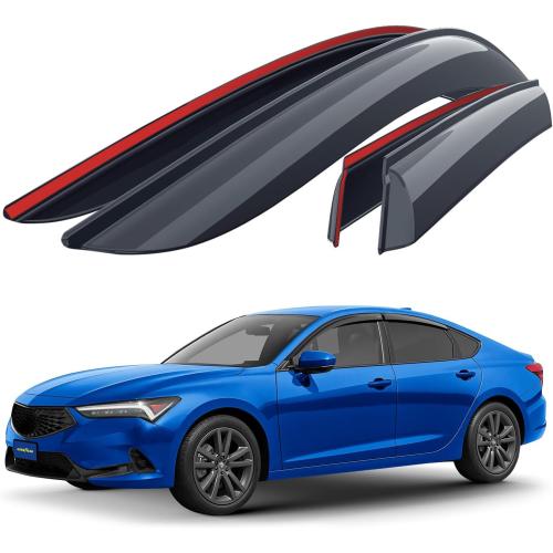 Goodyear Shatterproof Window Deflectors for Acura Integra 2023-2026 Hatchback, Tape-on Rain Guards, Window Visors, Vent Deflector Visor, Car Accessories, 4 pcs. - GY008402