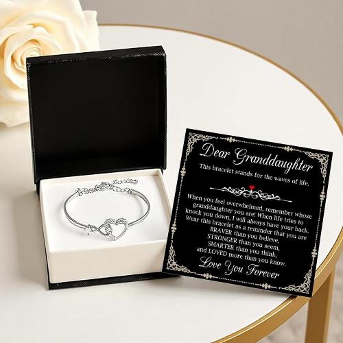 VIRAGIL Unique Granddaughter Infinity Heart Bracelet, Thoughtful Gift from Grandma Grandpa, Perfect for Holidays, Birthdays, Milestones, or Special Family Gatherings
