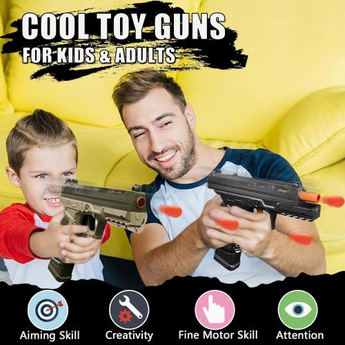 Automatic Shell Ejecting Toy Gun Pistol, Soft Bullet Toy Gun for Boys, Education Model Realistic Toy Pistol Shooting Game Toys Gifts Christmas Birthday for Kids 8