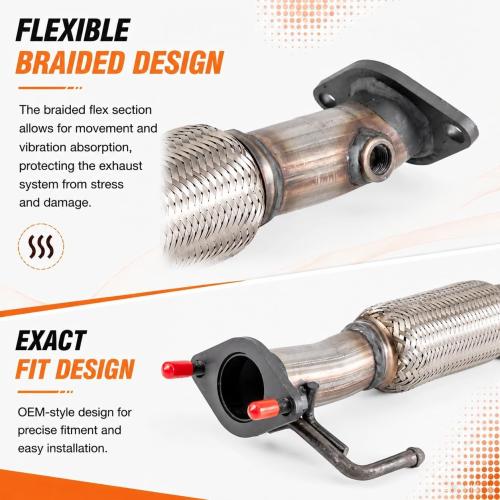 52587 Exhaust Pipe for 10-13 Hyundai Tucson & 2011-2015 Kia Sportage FP12 | One-Piece Exhaust Pipe, New Stainless Steel Replacement, Vibration Damping And Precise Direct Fit, Easy Install OE#286102S100