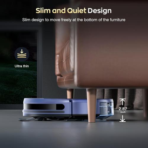 Color Blue Robot Vacuum and Mop Combo, 2 in 1 Robotic Vacuums Cleaner with WiFi/App, Robot Vacuum with Water Tank, Strong Suction, Schedule, Self-Charging, Quiet, for Hard Floor, Pet Hair, Low Pile Carpet