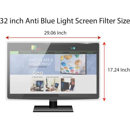 Premium Anti Blue Light Screen Filter for 32 Inches Computer Monitor, Screen Filter Size is 17.3 Height x29 Width, Blocks Harmful Blue Light, Reduce Digital Eye Strain Help Sleep Better