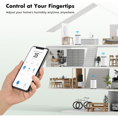 Size 120 pints Dehumidifier for Basement 6,000 Sq Ft, 120 Pints Max. Smart Compressor,Intelligent Humidistat, Smart App-Controlled with Darin Hose And App Control for Basement, Bathroom,Living room,Bedroom,Home