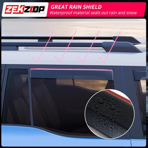 Visor Rain Guards Compatible with 2024 2025 2026 Toyota Land Cruiser Prado J250 LC250 Front and Rear in-Channel Window Visors Wind Deflectors Weather Shield for Prado 4PCS Accessories