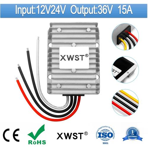 DC 12v 24V Step up to 36v Converter Regulator 15A 540W Power Supply Power Converter Waterproof Module Transformer Adapter for Motor Car Truck Vehicle Boat Solar System(12V24V to 36V 15A)