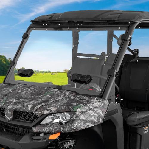 KEMIMOTO 3-IN-1 Vent Windshield Compatible with CFMOTO UFORCE 1000 /1000 XL, Prevent Rain Windshield with Pre-Installed Rubber Strips Scratch-Resistant Window Accessories (Not fit U10 Pro,600,800 XL)