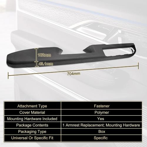 KAIRAY 80994 Front Left Driver Side Armrest, Door Panel Compatible with Chevy Silverado Avalanche Tahoe Suburban GMC Sierra Yukon 2010-2014, Door Release Handle Above Armrest 27 IN, Black GM# 84127280❗MAY HAVE MISSING PIECES❗