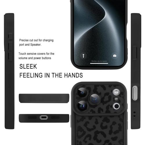 Compatible with iPhone 17 Pro Case, Cheetah Print Shockproof Soft TPU Protective Cover for Women Girls, Slim Anti Scratch Leopard Case for iPhone 17 Pro 6.3 Inch, Black