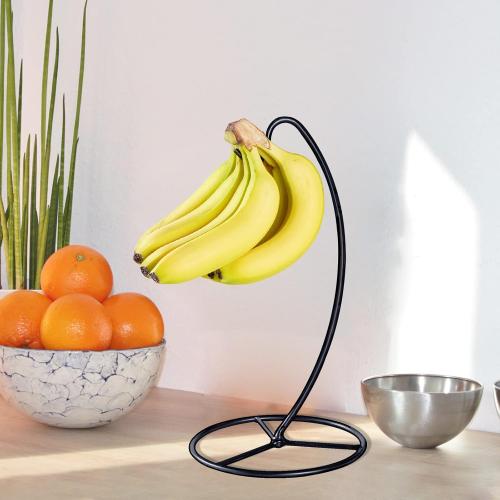 Banana Holder Stand, Banana Hanger Stand Black, Metal Bananas Tree Hanger to Keep Bananas Fresh for 15LB