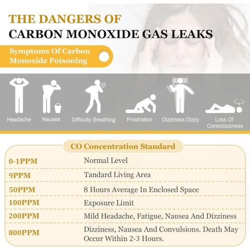 Carbon Monoxide Detectors, Portable CO Detector with Temperature Sensor ＆ LCD Backlight Screen, Handheld Carbon Monoxide Meter Tester 0-1000PPM Range, Indoor/Oudoor (Includes Battery x3)