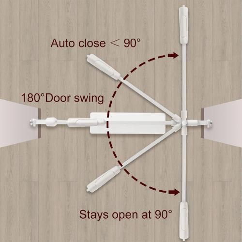 Extra Wide Baby Gate 57.5-62.2 Pressure Mounted,Child Dog Pet Safety Gates with Walk Through Door for Doorways Stairs No Drilling in Door,White