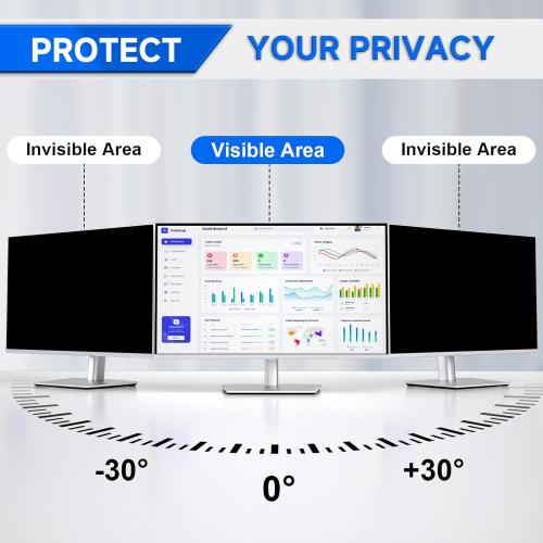 [2-Pack] Privacy Screen For Computer Monitor, 24-Inch 16:9 Aspect Ratio; Anti Spy/Bule Light/Glare And Eye Protection, 2 Install Ways Removable For Office, Airport, Cafe And Other Public Area; Diagonal 24 Inches, Width 20.92 Inches, Height 11.77 Inches