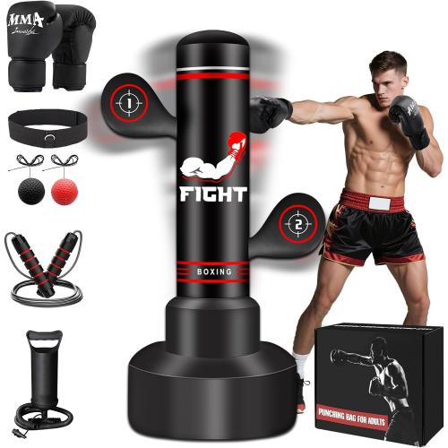 Heavy Punching Bag for Adults Teens, Boxing Bag with Gloves, Pump