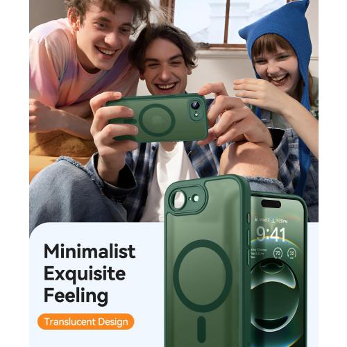 CANSHN Magnetic Shockproof for iPhone 17e / 16e Case, Deep Green