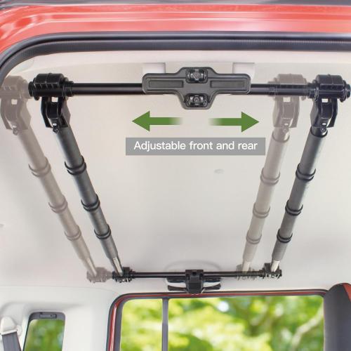 LITTLEMOLE Vehicle Fishing Rod Holder, 6 Rod Capacity, Heavy Duty Adjustable 34-57 Inch, Car Fishing Pole Roof Rack for Trucks SUVs Wagons Vans
