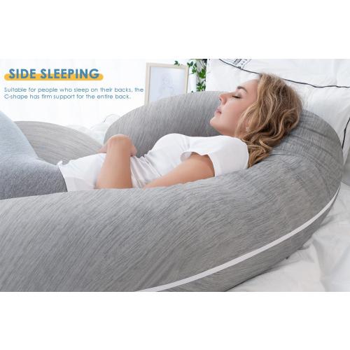 INSEN Cooling Pregnancy Pillow, Maternity Pillow for Pregnant Women, C Shaped for Side Sleeping(Cooling Silky Grey)