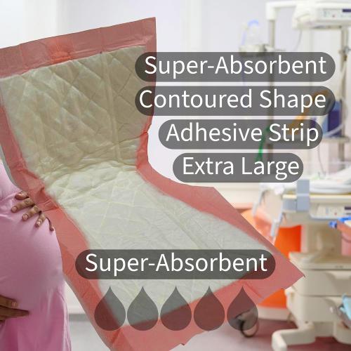 Vakly Extra Large Postpartum Maternity Pads [40 Pack] Hospital Style Super-Absorbent Contoured Pad Liners - 7 Wide X 14 Long - Heavier Overnight Post Birth Protection for Women - Incontinence Liners