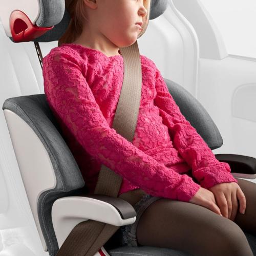 Clek Oobr High Back Booster Seat with Adjustable Headrest, Reclining Design, Latch System, and Retardant-Free Fabric (Mammoth Ziip)