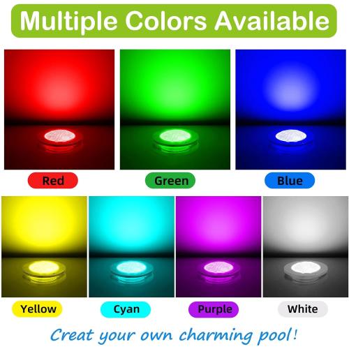 Pool Lights for Inground Pool, 20W 6 Inch Color Changing LED Inground Pool Light with Controller, Remote and APP Control for Wet Niche, Underwater Swimming Pool Lights, 100 Foot Cord