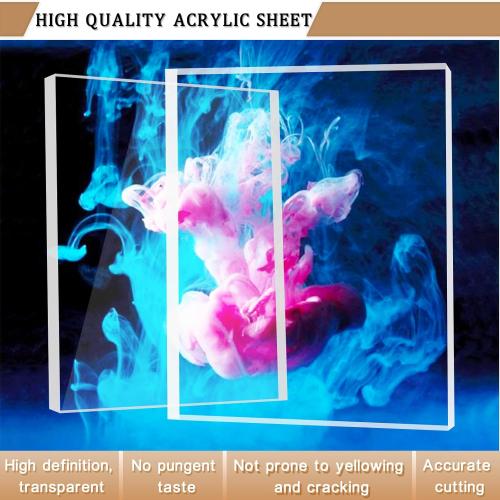Clear Acrylic Plexiglass Sheet, 1/4 Thick (6mm) Cast Glass, for Craft Projects, Signs, Painting, Windows Replacement (1 Piece 11x14)