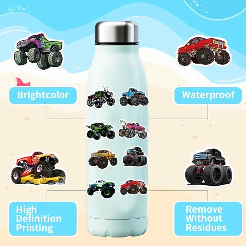 CZWXOXO 74Pcs Monster Car Theme Favors Contain 24 Pcs Slap Bracelets 50Pcs Stickers,Monster Car Theme Birthday Party Decorations,Classroom Rewards Supplies.