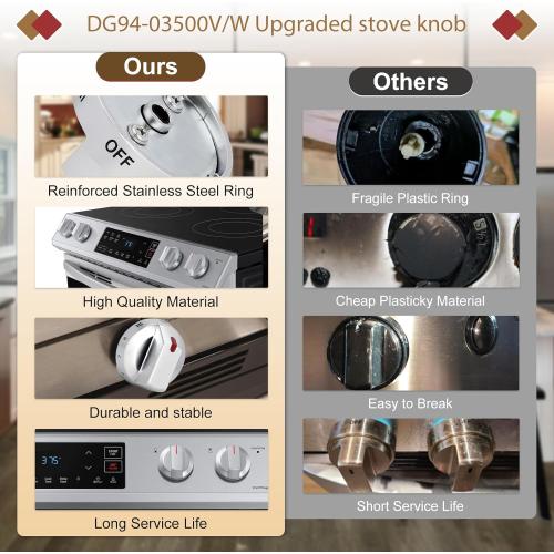 DG94-03500a/z for Samsung knob, DG94-03500V DG94-03500W Knob for Samsung Electric Stove Oven Range Replacement, Compatible with NE63T8111SS/AA NE63T8311SS/AA NE63T8751SS/AA