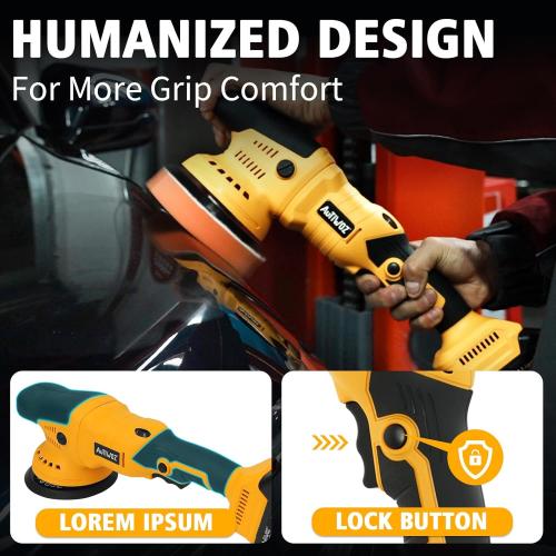 AUTIWOZ Cordless Car Buffer Polisher, 2x2000mAh 21V Batteries 5 Inch Random Orbital Polisher for Car Detailing, Waxing, Polishing, Scratch Removing, 6 Variable Speed Car Buffer Polishing Kit