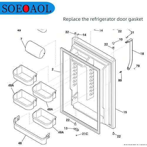 Color White Upgraded 242193206 Refrigerator Door Gasket, compatible with Kenmore Frigidaire Crosley Westinghouse refrigerator door seal replacement, Replacement for AP5806733.【white]