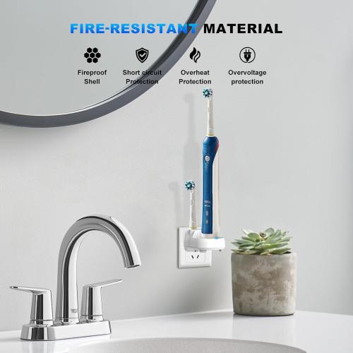 Charger for Oral-B Electric Toothbrush, Compatible with Oral-B io4/io5/io6, Genius 8000/9000, Pro 1000/2000/3000/5000, 3709/3728/3756 | Direct Plug-in Waterproof Outlet Charger Base Hygienic White